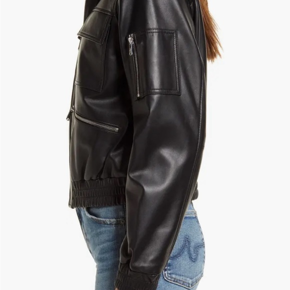 Sam Edelman leather bomber jacket - Picture 3 of 5